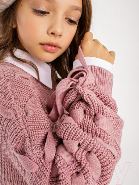 Изображение товара Джемпер детский Amarobaby Knit Wear / AB-OD21-KNITW2602/27-128 (пудровый, р.128)
