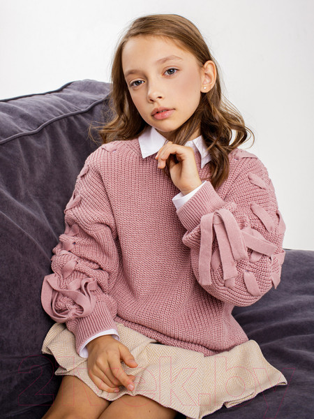 Изображение товара Джемпер детский Amarobaby Knit Wear / AB-OD21-KNITW2602/27-128 (пудровый, р.128)