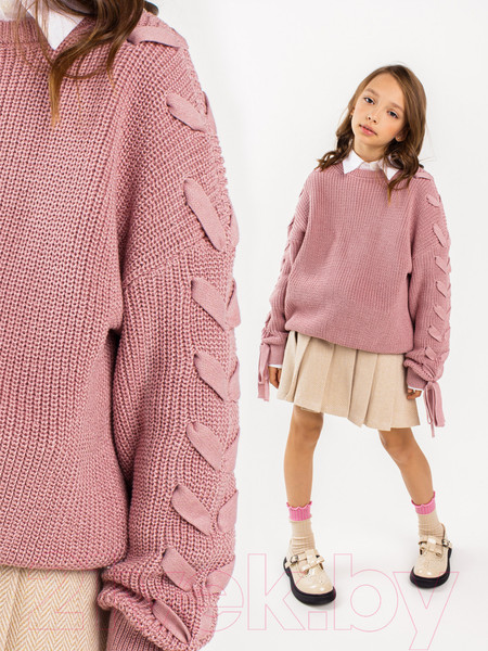 Изображение товара Джемпер детский Amarobaby Knit Wear / AB-OD21-KNITW2602/27-128 (пудровый, р.128)