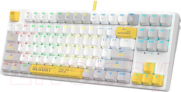 Изображение товара Клавиатура A4Tech Bloody S87 Energy (белый/желтый)