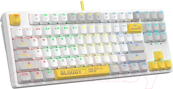 Изображение товара Клавиатура A4Tech Bloody S87 Energy (белый/желтый)