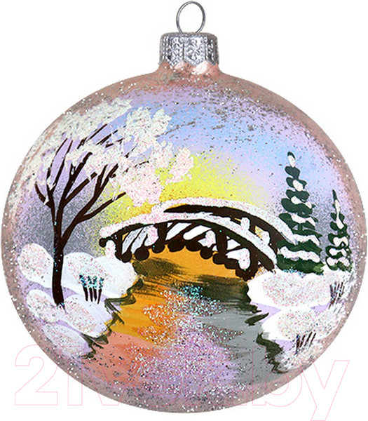 Изображение товара Шар новогодний Декарт Мостик 8Ш0080 (10см, розовый)