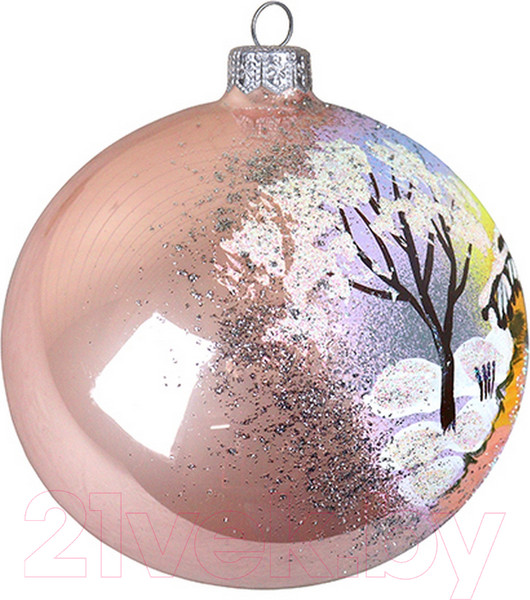 Изображение товара Шар новогодний Декарт Мостик 8Ш0080 (10см, розовый)