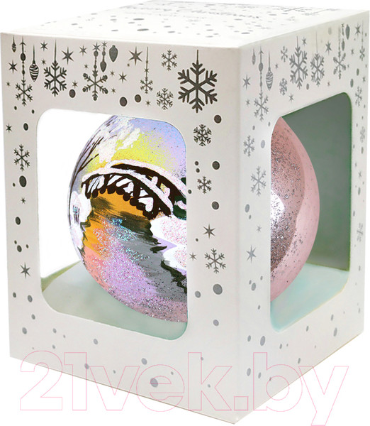 Изображение товара Шар новогодний Декарт Мостик 8Ш0080 (10см, розовый)