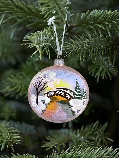 Изображение товара Шар новогодний Декарт Мостик 8Ш0080 (10см, розовый)