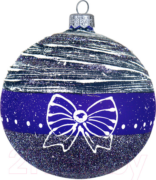 Изображение товара Шар новогодний Декарт Зимняя фантазия 8Ш0043 (10см, синий)