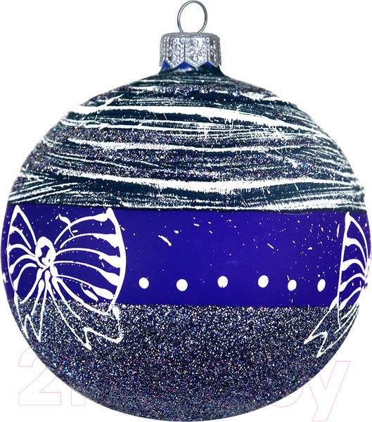 Изображение товара Шар новогодний Декарт Зимняя фантазия 8Ш0043 (10см, синий)