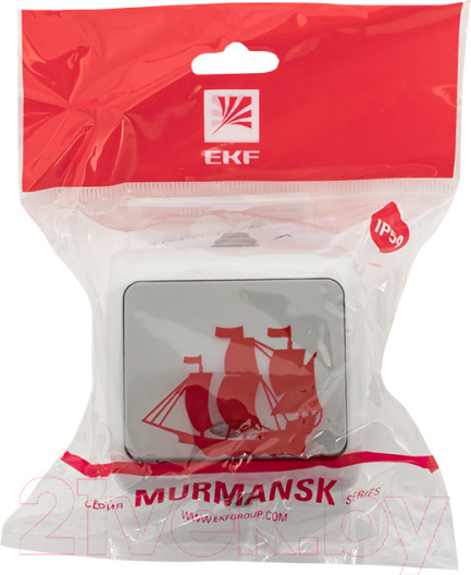 Изображение товара Выключатель EKF Мурманск 1кл 10А IP54 / EFV10-121-30-54 (серый)