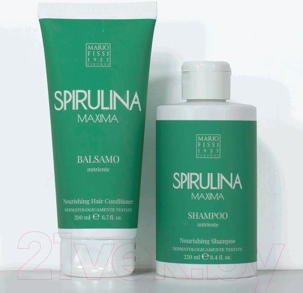 Изображение товара Шампунь для волос Mario Fissi 1937 Spirulina Maxima Nutriente С экстрактом спирулины (250мл)