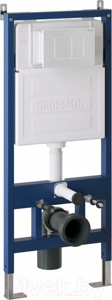 Изображение товара Инсталляция для унитаза Grossman 900.K31.01.000 + 700.K31.04.01M.01M (с кнопкой смыва, белый матовый)