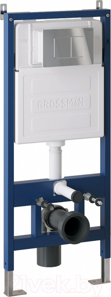 Изображение товара Инсталляция для унитаза Grossman 900.K31.01.000 + 700.K31.04.10M.10M (с кнопкой смыва, хром глянцевый)
