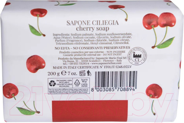 Изображение товара Мыло твердое Mario Fissi 1937 Вишня (200г)