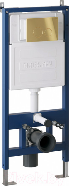Изображение товара Инсталляция для унитаза Grossman 900.K31.01.000 + 700.K31.05.30M.30M (с кнопкой смыва, золотой глянец)