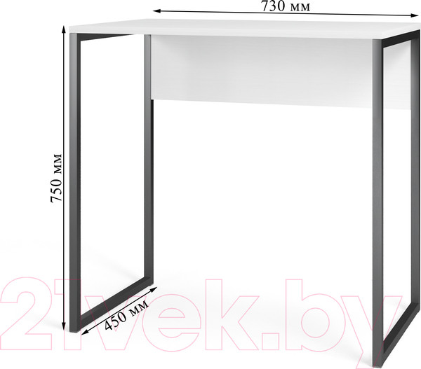 Изображение товара Письменный стол Soma СПМ-5 Metal (белый/черный)