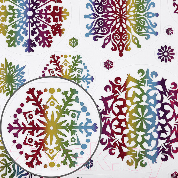 Изображение товара Набор наклеек на окно Золотая сказка Снежинки / 591929