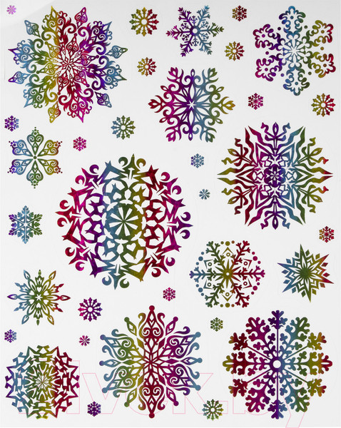 Изображение товара Набор наклеек на окно Золотая сказка Снежинки / 591929