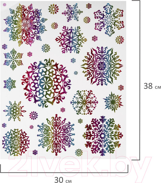Изображение товара Набор наклеек на окно Золотая сказка Снежинки / 591929