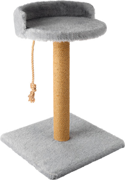 Изображение товара Лежанка-когтеточка Leader Toys Круг с квадратной платформой с кошачьей мятой / МТ14020 (серый)