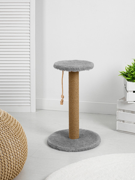 Изображение товара Лежанка-когтеточка Leader Toys Круг с круглой платформой с кошачьей мятой / МТ14021 (серый)