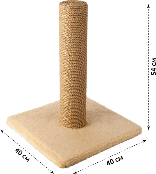 Изображение товара Когтеточка Leader Toys Столбик с квадратной платформой с кошачьей мятой / МТ14034 (коричневый)