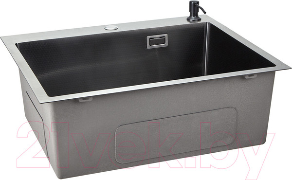 Изображение товара Мойка кухонная STELLAR Decor S7050NB-D (нано черный)