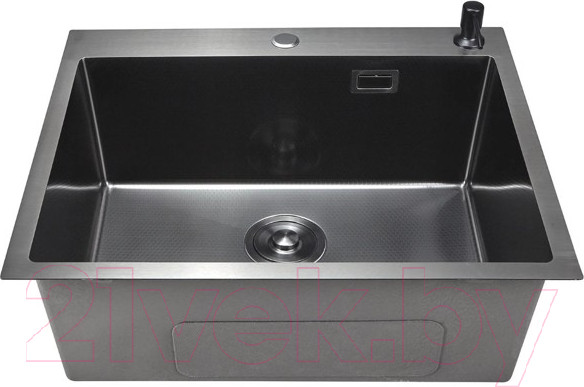 Изображение товара Мойка кухонная STELLAR Decor S7050NB-D (нано черный)