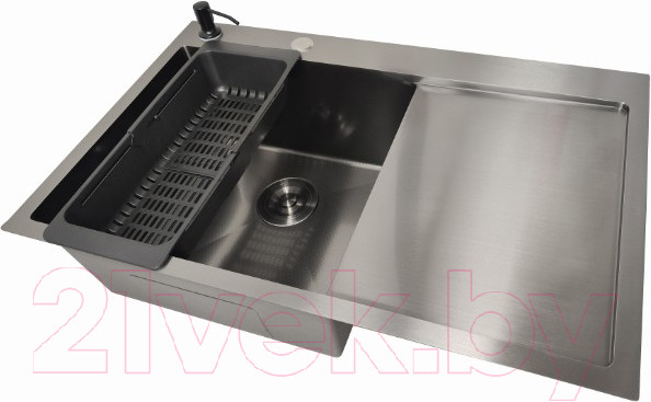 Изображение товара Мойка кухонная STELLAR Decor S6550NB-L-D (нано черный)