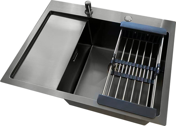 Изображение товара Мойка кухонная STELLAR Decor S6550NB-R-D (нано черный)
