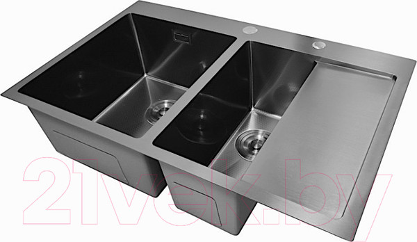 Изображение товара Мойка кухонная STELLAR Decor S7850NB-2L-D (нано черный)
