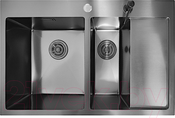 Изображение товара Мойка кухонная STELLAR Decor S7850NB-2L-D (нано черный)