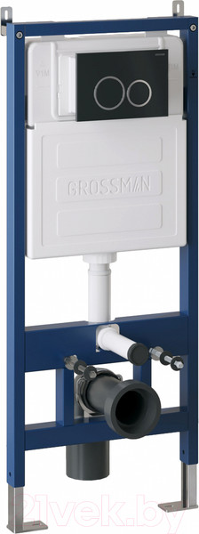 Изображение товара Инсталляция для унитаза Grossman 900.K31.01.000 + 700.K31.01.210.210 (с кнопкой смыва, черный матовый)