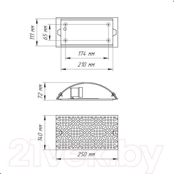 Изображение товара Бра Элетех Амина 250x140 НББ 06-40 M42 / 1005405252 (белый муар)