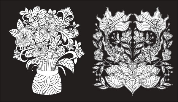 Изображение товара Раскраска-антистресс Эксмо Чарующие цветы. Раскраска на черном фоне