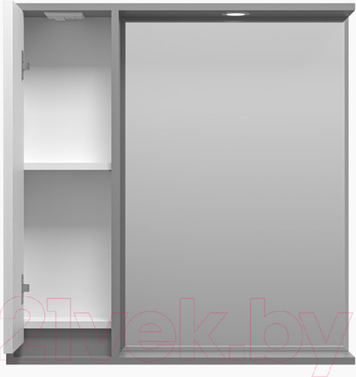 Изображение товара Шкаф с зеркалом для ванной Brevita Balaton 80 L / BAL-04080-01-01Л (серый)