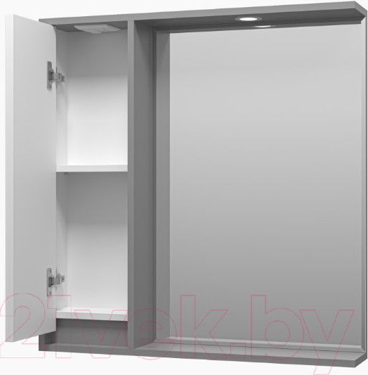 Изображение товара Шкаф с зеркалом для ванной Brevita Balaton 80 L / BAL-04080-01-01Л (серый)