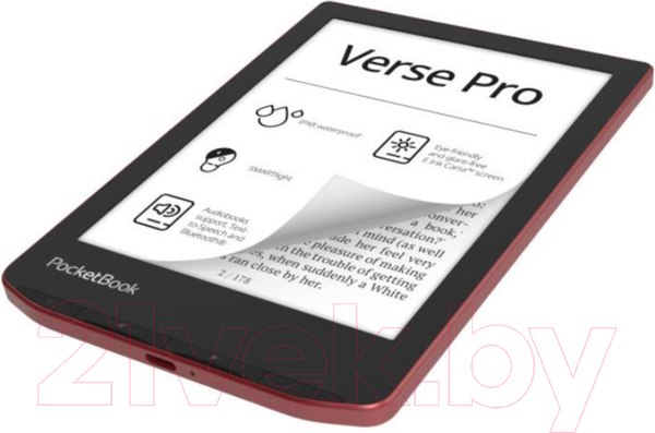 Изображение товара Электронная книга PocketBook A4 634 Verse Pro / PB634-3-CIS (страстно-красный)