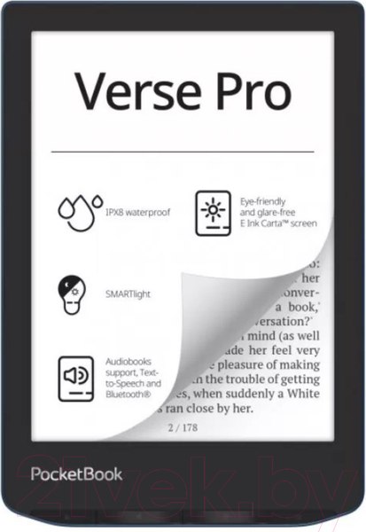 Изображение товара Электронная книга PocketBook A4 634 Verse Pro / PB634-A-CIS (лазурный)