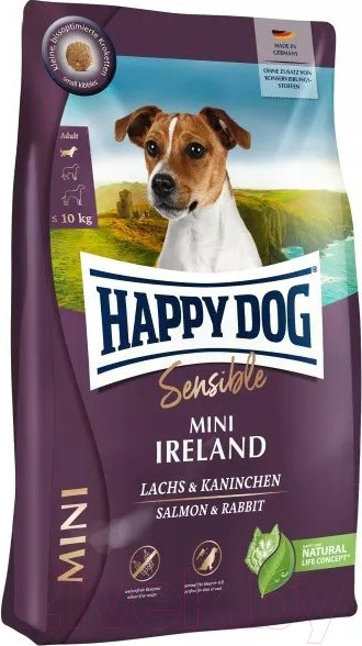 Изображение товара Сухой корм для собак Happy Dog Sensible Mini Ireland лосось кролик / 61221 (10кг)