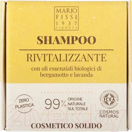 Изображение товара Твердый шампунь для волос Mario Fissi 1937 Rivitalizzante С маслами бергамота и лаванды (50г)
