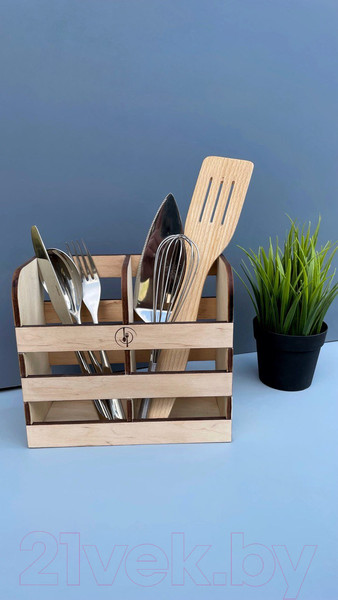 Изображение товара Органайзер для столовых приборов ОМурМебель 2 отделения (бежевый)