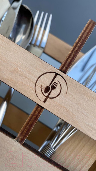 Изображение товара Органайзер для столовых приборов ОМурМебель 2 отделения (бежевый)