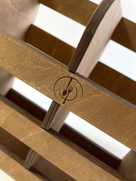 Изображение товара Органайзер для столовых приборов ОМурМебель 2 отделения (коричневый)