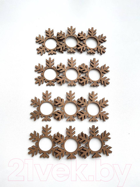Изображение товара Набор колец для салфеток ОМурМебель Снежинки (12шт)