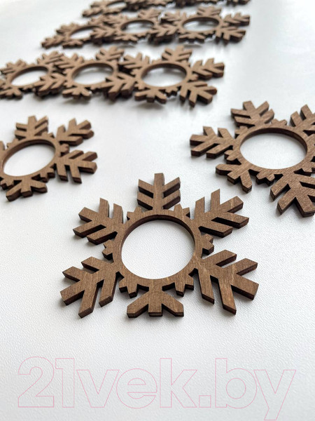 Изображение товара Набор колец для салфеток ОМурМебель Снежинки (12шт)