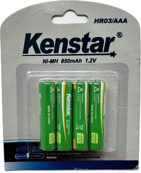 Изображение товара Аккумулятор Kenstar HR03/AAA Ni-Mh 850mAh BL-4 / KS-HR03-850-BL4 