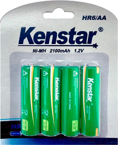 Изображение товара Комплект аккумуляторов Kenstar HR6/AA Ni-Mh 2100mAh BL-4 / KS-HR6-2100-BL4