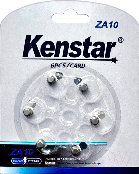 Изображение товара Комплект батареек Kenstar ZA10 BL-6 Zinc Air / KS-ZA10-BL6
