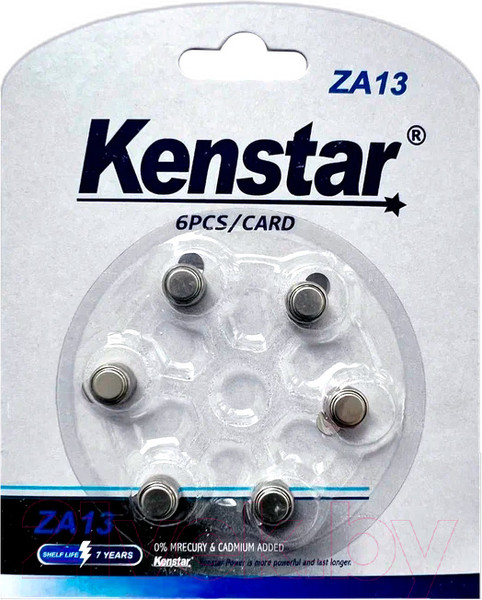 Изображение товара Комплект батареек Kenstar ZA13 BL-6 Zinc Air / KS-ZA13-BL6