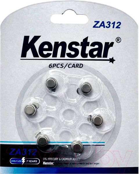 Изображение товара Комплект батареек Kenstar ZA312 BL-6 Zinc Air / KS-ZA312-BL6