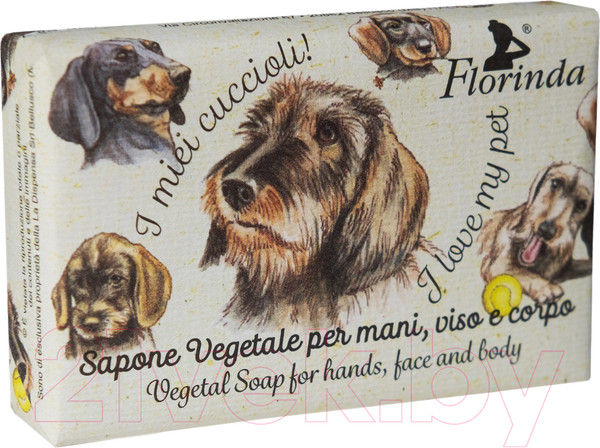 Изображение товара Мыло твердое Florinda Клубника Бассет-хаунд (50г)